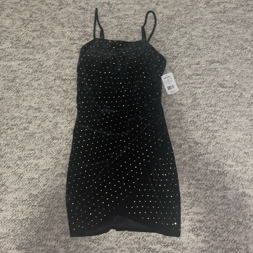 Velvet Black Mini Dress NWT